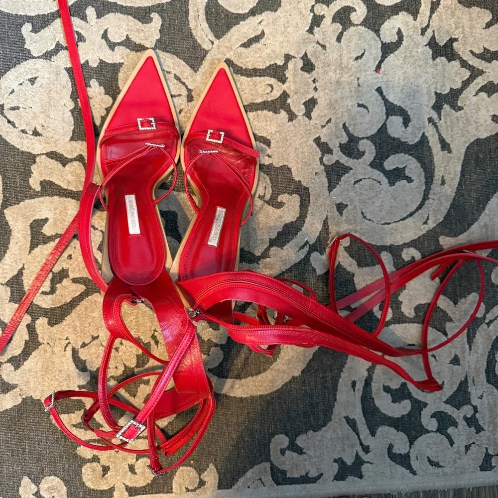 GOD saves queens strappy rhinestone heels